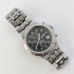 Kenneth Cole Men's Watch 38MM Black Dial Date Gray Bracelet 6.5" New Battery